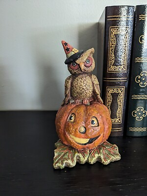#ad Bethany Lowe Halloween Hoot Owl On Jack O Lantern Bruce Elsass $48.00