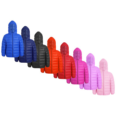 #ad Kids Winter Coat Puffer Down Jacket Windproof Lightweight Jacket Hooded Outwear $20.11