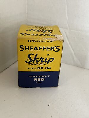 #ad SHEAFFER#x27;S Skrip Writing Fluid #04 Red Ink 4oz W Box 65% Full Vintage $18.88