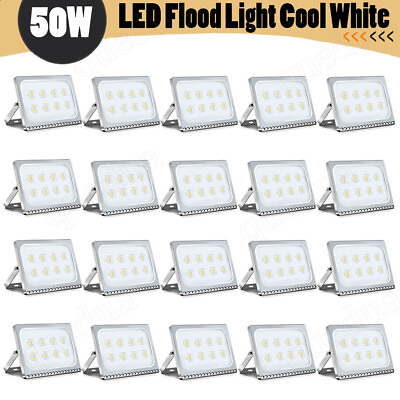 #ad 20X 50W LED Flood Light Waterproof Outdoor Floodlights Playground Lamp Bright $221.99