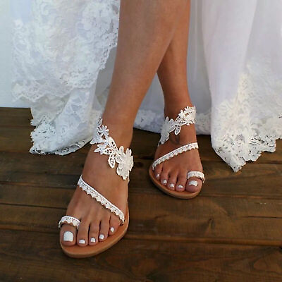 #ad 1 Pair Flat Sandals Bohemian Style Skin friendly Summer Breathable Sandal Rubber $16.55