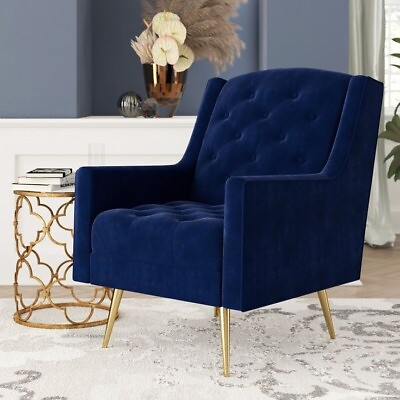 #ad LocalPayment on pickup Paid 630Tax: AllModern Accent Chair W Gold Legs $425.00