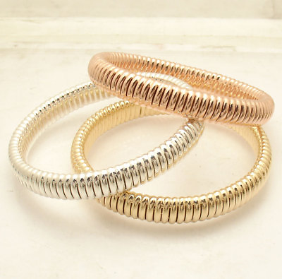 #ad #ad MEDIUM Technibond Tubogas Comfort Fit Bangle Bracelet 14K Gold Plated Silver HSN $65.80
