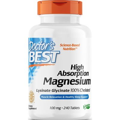 #ad Doctor#x27;s Best High Absorption Magnesium 100% Chelated 100 mg 240 Tabs $27.53