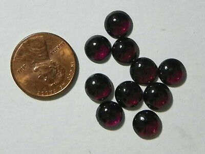 #ad Garnet 10 of Around 8 MM Round Cabs Fine Red Purple Some Natural Flaws $24.00