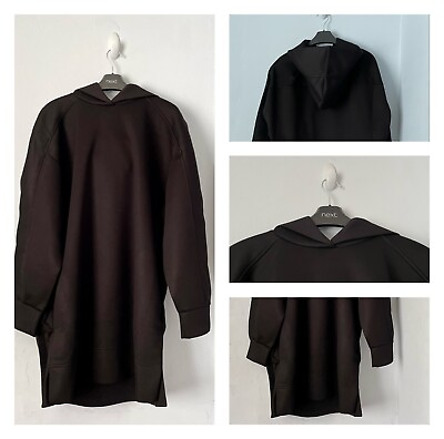 #ad COS Hooded Sweatshirt Dress Black Size M L Hoodie GBP 59.99