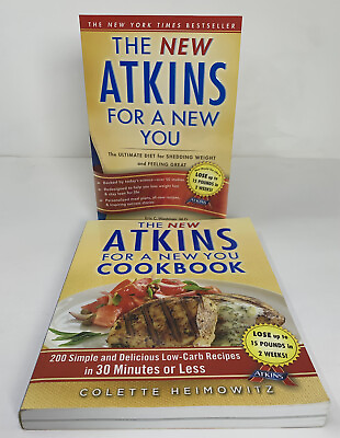 #ad New Atkins For a New You With Cookbook And Diet Recipes Paperback Guide lot 2 $15.00