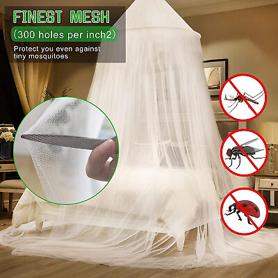 #ad HBN Mosquito Net Bed Canopy Canopy Bed Curtains Queen Size from Ceiling For Bed $12.34