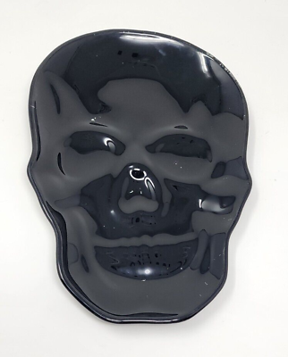 #ad Glass Skull Shaped Platter Halloween and Goth decor Aprox 11quot; x 8quot; $16.99