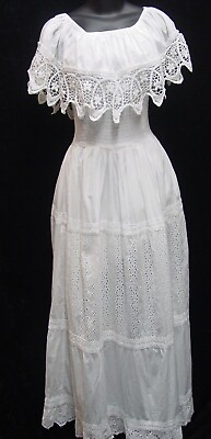 #ad Cotton chemise Edwardian Victorian dress Skirt is lined sizes S M L XL 1X 2X $45.00