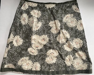 #ad L.L. Bean Favorite Fit Floral Lined A Line Cotton Skirt Size 10P $19.50