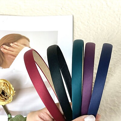 #ad 12 Mixed Color Wide 15mm 5 8quot; Alice Covered Satin Hair Band Headband Head Wear $12.59