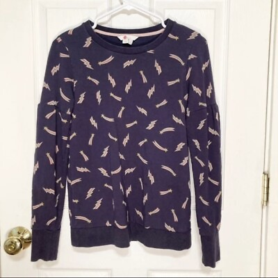 #ad Boden Renee Shooting Star Lightning Bolt Sweatshirt Dropped Puff Sleeves Size XS $35.00