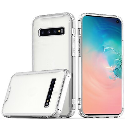 #ad Samsung Galaxy S10 Case Colored Shockproof Transparent Hard PC TPU Hybrid Cover $8.99