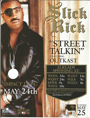 #ad SLICK RICK Rare VINTAGE Street 1999 PROMO TRADE AD Poster for Art CD MINT USA $24.99