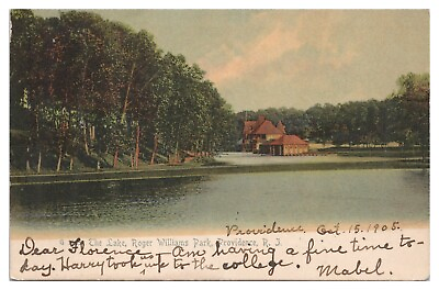 #ad Providence Rhode Island Vintage Postcard c1905 Roger Williams Park The Lake $4.65