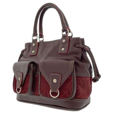 #ad LOEWE Handbag Anagram Vintage Leather Velour LOEWE Bag Peace of Mind $509.86