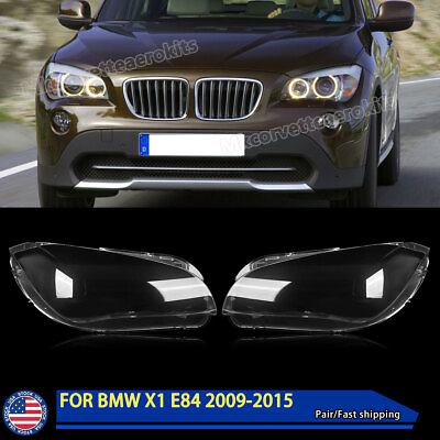 #ad Headlight Clear Lens Replace Cover For BMW X1 E84 2010 2015 Clear Both Side USA $123.40