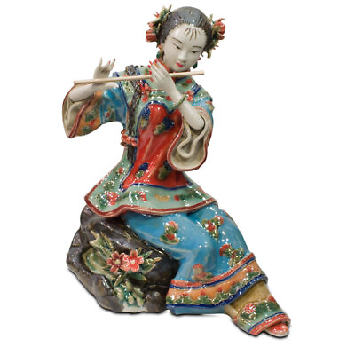 #ad #ad US Seller Chinese Porcelain Figurine Shi Wan Lady Playing the Flute $198.00