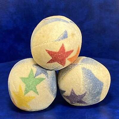 #ad Set of 3 Juggling Bean Bag Ball Cloth Juggle Balls Rainbow Stars Clown Circus $59.00