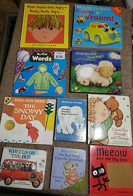 #ad 10 Kids Story amp; Learning Books Assorted Titles. HC amp; Book Board Formats Lot 4 . $12.99