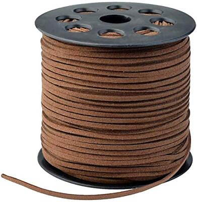 #ad 3mm x100 Yards Coffee Suede Cord Suede Lace Faux Leather Cord with Roll Spool... $19.21