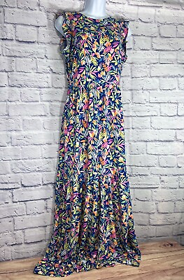 #ad LOFT Beach Ruffle Tiered Maxi Dress Women’s Size Small Colorful Floral Tropical $25.00