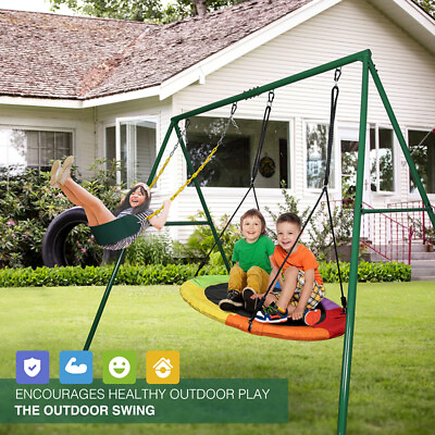 #ad #ad Outdoor Swingset Swing Play Set Metal Kids Playground Playset Ladder Backyard US $161.36