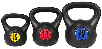 #ad Wide Grip Kettlebell Exercise Fitness Weight Set 3 Pieces $22.79