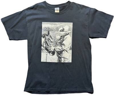#ad Vintage Cowboy Art T Shirt Horse Men’s Black Size Large $17.00