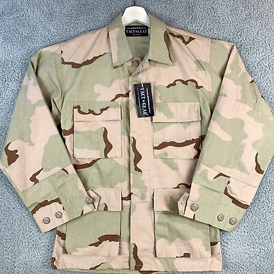 #ad Tact Gear Camo Jacket Mens Extra Small Tan Camouflage NEW BDU MIlitary Outdoor $24.19