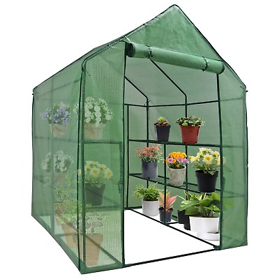 #ad 3 Tiers 8 Shelves Greenhouse Portable Mini Walk In MINI Planter House Cover $39.59