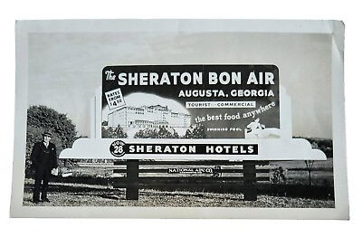 #ad Sheraton Bon Air Hotel Photo of Roadside Advertisement Sign Augusta Georgia C9 $19.99