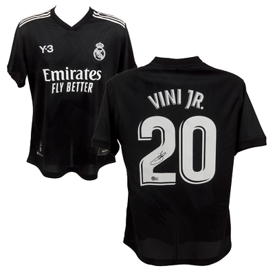 #ad Vinicius Jr Signed Real Madrid Adidas Y3 Special Soccer Jersey #20 Beckett COA $379.99