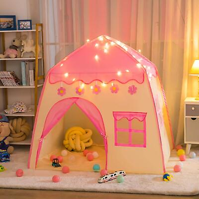 #ad Princess Castle Play House Tienda de campaña de juguete con luces para niños $49.87