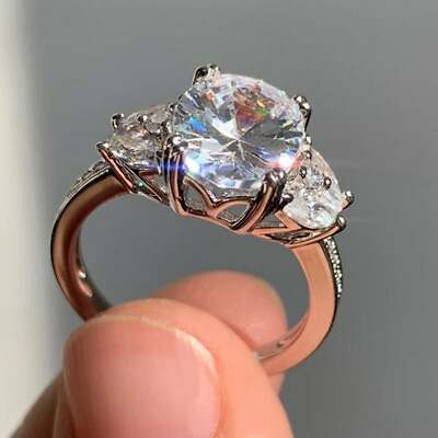 #ad Gorgeous Oval Cut Cubic Zircon Wedding Ring Women 925 Silver Jewelry Sz 6 10 C $3.06