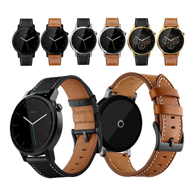#ad For Motorola Moto 360 2nd Gen Watch Band Classic Genuine Leather Watch Strap $10.99