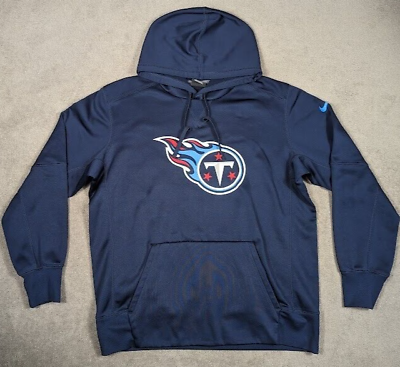 #ad Tennessee Titans Hoodie Mens L Blue Pullover Sweatshirt Dri Fit Nike NFL $19.00