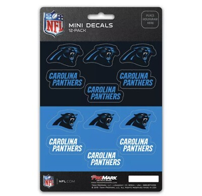 #ad New NFL Carolina Panthers Die Cut Premium Vinyl Mini Decal Sticker 12 Pack $6.90