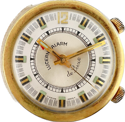 #ad Vintage Lucerne Men#x27;s Mechanical Alarm Wristwatch Ronda 1223 21 Retro Chunky $55.00