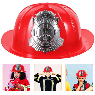 #ad Firefighter Role Play Toy Kids Fireman Gear Red Firefighter Hat $12.58
