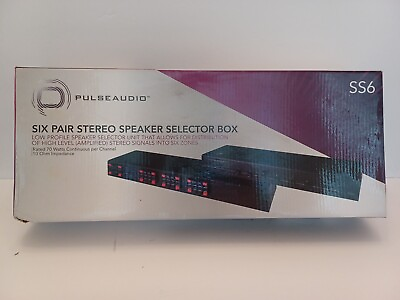 #ad PULSEAUDIO SS6 6 Pair Stereo Speaker Selector Box 70 WATTS NEW IN BOX $49.99
