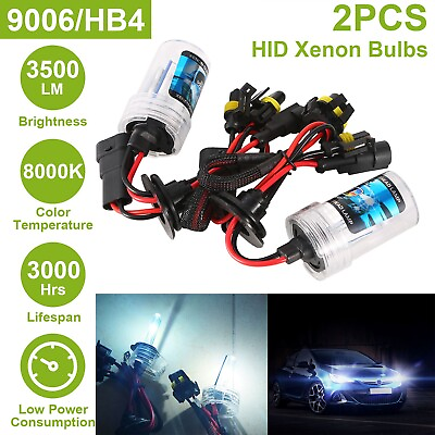 #ad 2pcs Car Xenon Super Vision 35W HID Head Light Lamp Bulb 8000K HID 9006 $9.33
