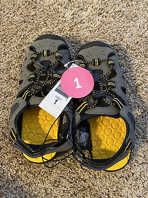 #ad NWT Khombu Sandals kids size 1 gray water hiking shoes $27.99