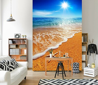 #ad 3D Sunny Beach KE198 Jesus Religion God Wallpaper Mural Self adhesive US Bea $22.99