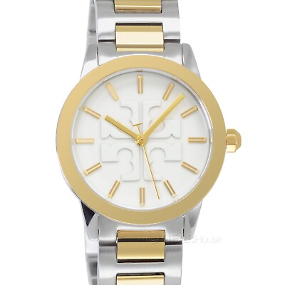 #ad TORY BURCH Gigi Womens Two Tone Watch White Dial Gold Silver Stainless Steel $159.80