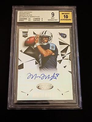 #ad 2015 Certified SILVER 20 Marcus Mariota RC Rookie BGS 9 MINT $53.22