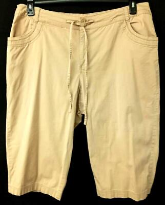 #ad St. john#x27;s bay beige multi pockets drawstring waist women#x27;s capri pants 20W $15.99