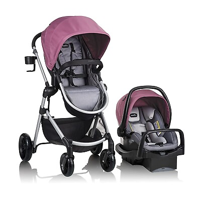 #ad Evenflo Pivot Modular Stroller Travel System With SafeMax Car Seat Dusty Rose $269.95