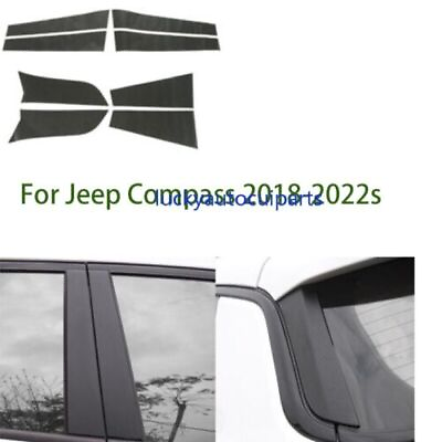 #ad For Jeep Compass 2018 2022s Window Post Door Pillar Cover Moulding Trim Sticker $26.82